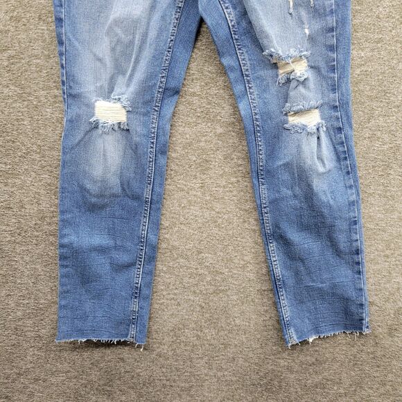 Calvin Klein Jeans Women's 24P Blue Distressed High Rise Straight Leg NWT - Picture 3 of 12